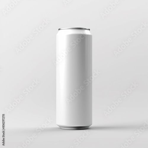 a white tin can soda bottle mockup without label