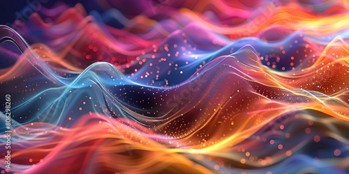 Radiant Holographic Texture A Luminous Colorful Backdrop  Abstract 3D Background Wallpaper Satin Waves Changing Colors Neon Sound Waves 