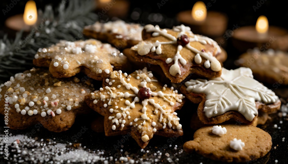 PILHA DE BISCOITOS NATALINOS DECORADOS PILHA DE BISCOITOS NATALINOS DECORADOS