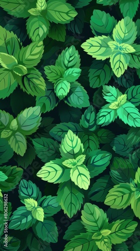 Fresh Mint Leaves Design for Culinary and Wellness Projects