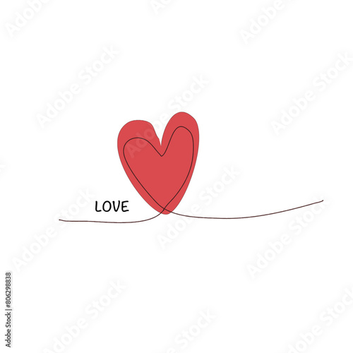 red heart , love you, symbols for greeting cards