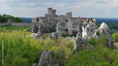 The ruins of medieval castle Ogrodzieniec in Poland