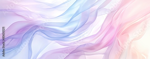 soft pastel rainbow background with soft white and pink flowing sheer fabric draped  flowing fabric.