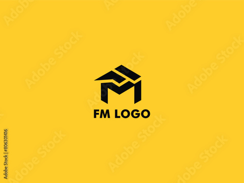 MF logo monogram initials letter concept. FM icon logo design