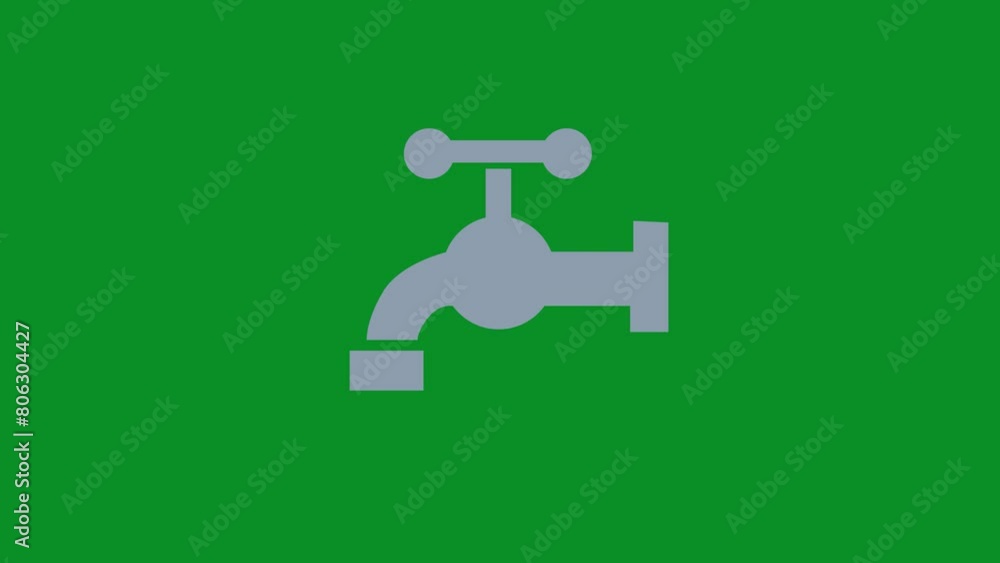 Faucet drip animation on a green screen. The faucet drip cartoon animation with key color. 4k video Faucet drip animation on a green screen. The faucet drip cartoon animation with key color. 4k video