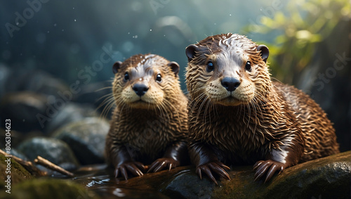 Otters close view on sea  © Ghulam