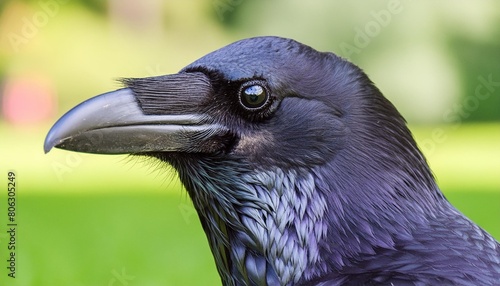 raven bird corvus corax close up