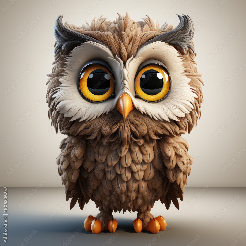 Fototapeta premium Watercolor Merlin owl, clipart Illustration, Generative Ai