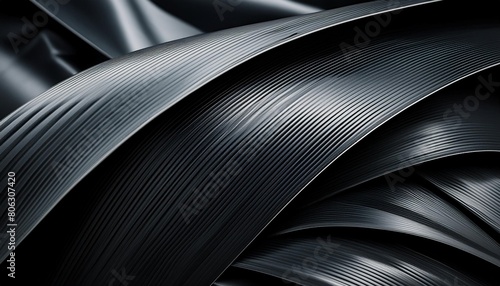 abstract black carbon fiber striped fiber background photo