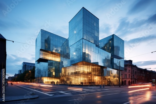 Architectural Brilliance: Double-Facade Building with an Inner Layer of Tinted Glass photo