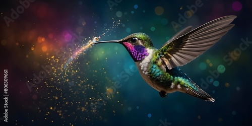 Magischer Flug eines Kolibris mit funkelndem Glitzer © JH Virtuell
