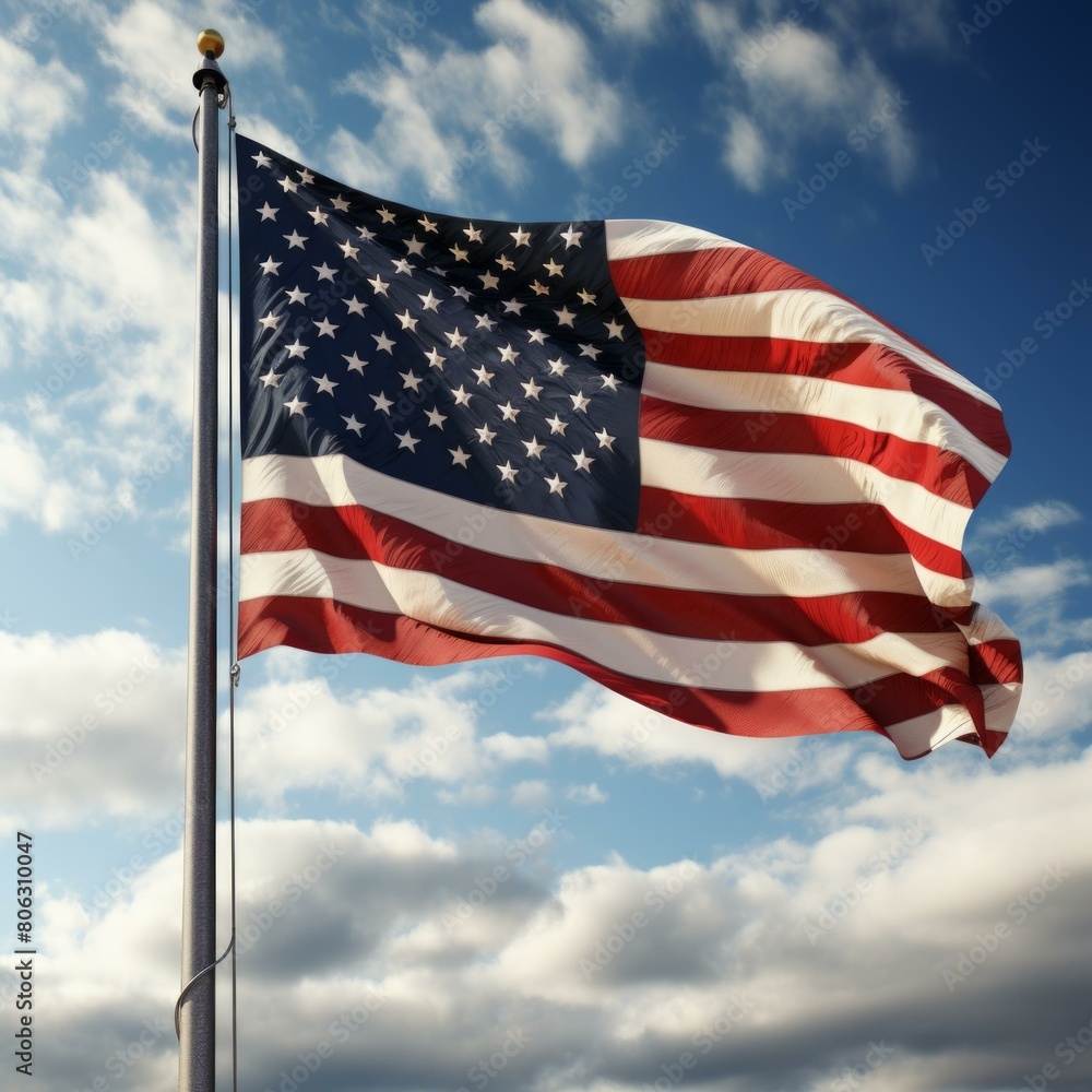 American flag waving in the wind American flag waving in the wind