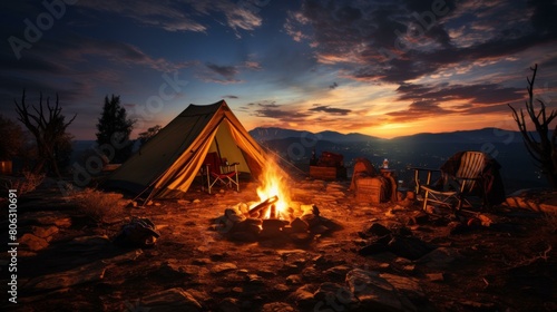 Camping under the stars in the mountains