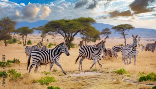 zebras roaming the savannah a stunning display of nature s beauty as herds of striped equines grace the african grasslands