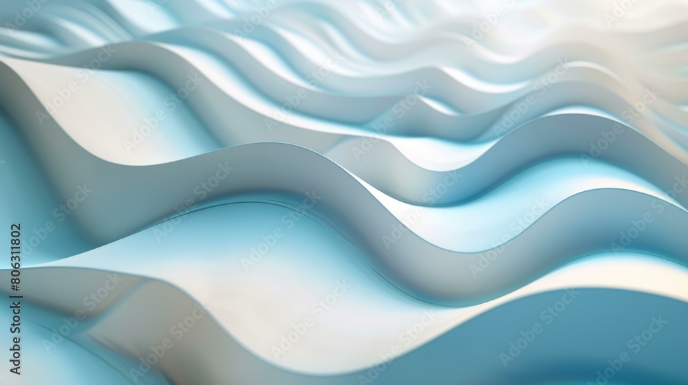 Fototapeta premium Blue and white abstract waves background