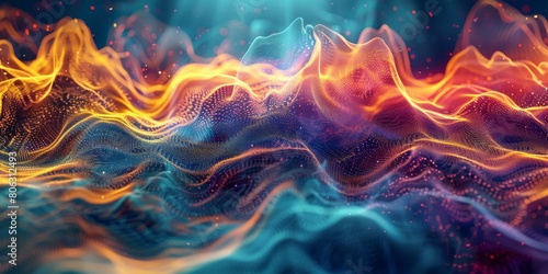 Colorful abstract background with flowing light waves