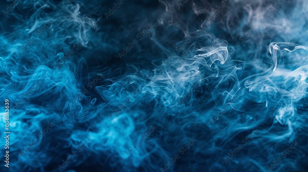 Blue smoke swirls in the air Blue smoke swirls in the air