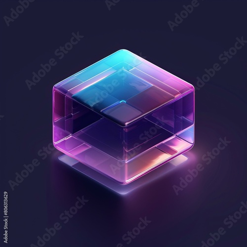 3D illustration of a glowing cube