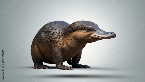 Platypus close view on river  photo