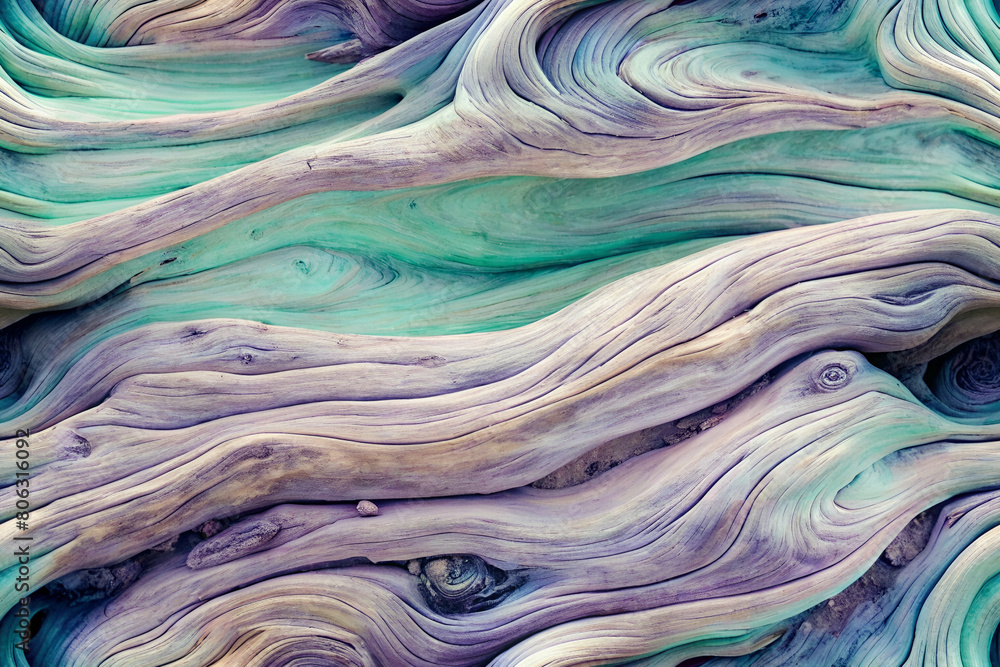 Macro View of Driftwood Enhanced with Streaks of Lavender and Mint Green Macro View of Driftwood Enhanced with Streaks of Lavender and Mint Green