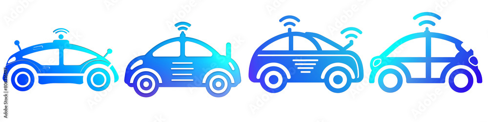 Autonomous Car clipart collection, symbol, logos, icons isolated on transparent background