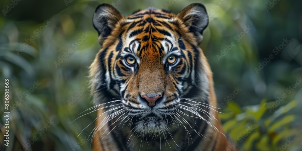 Fototapeta premium A Close-up Portrait of a Tiger