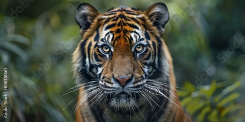 A Close-up Portrait of a Tiger photo