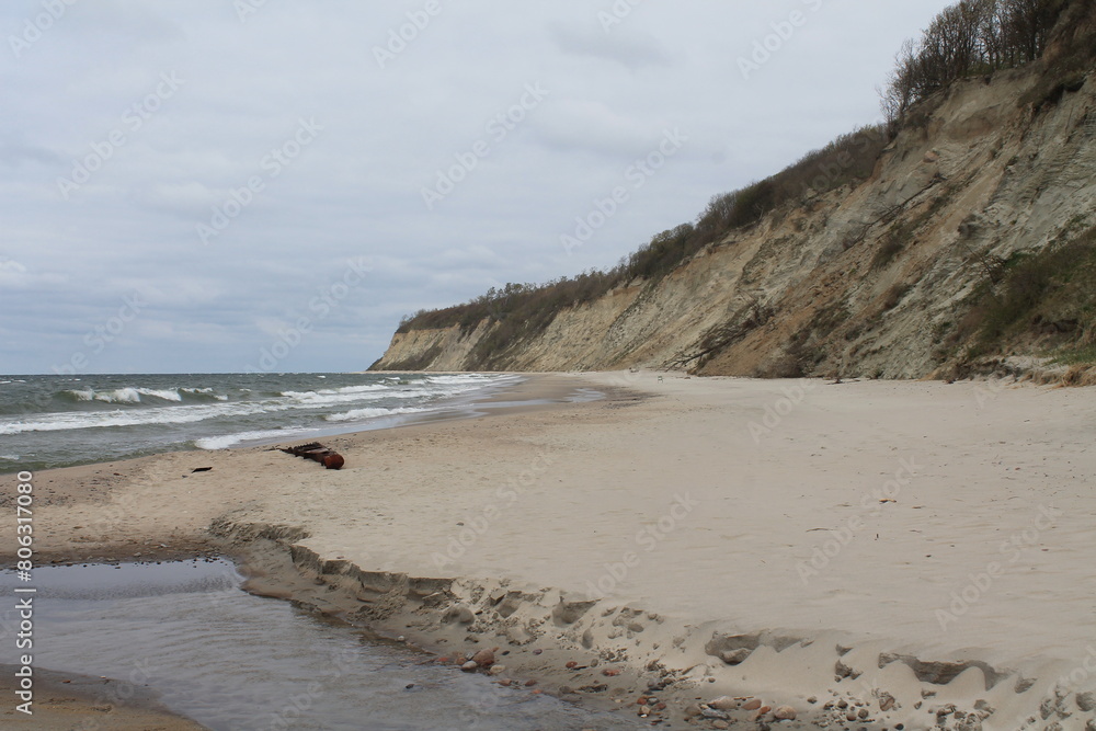 bay of the Baltic Sea with sandy cliffs