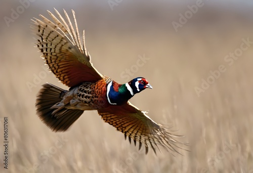 A view of a Pheasant in flight photo