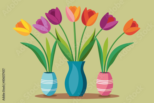 colorful tulips in vase
