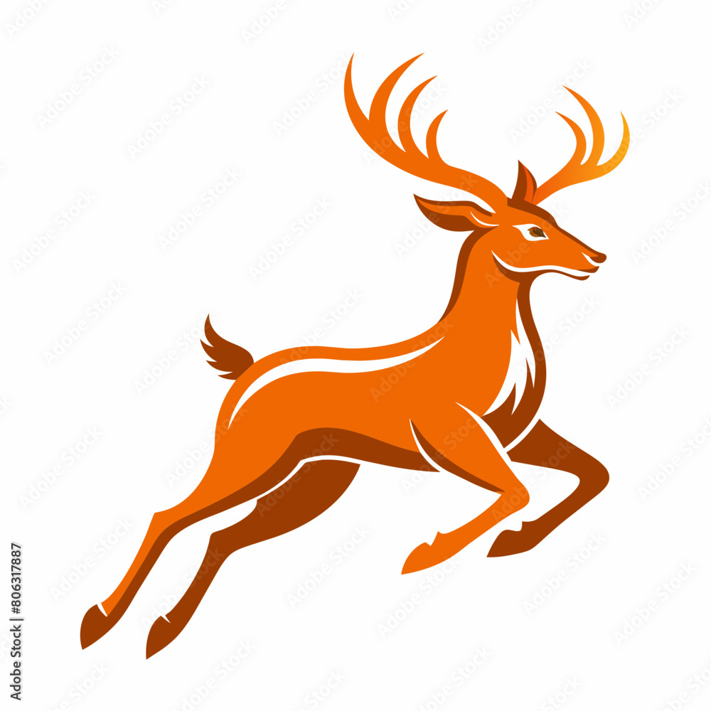 Obraz premium deer with a scarf vector illustration