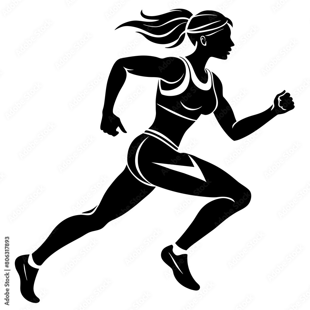 silhouette of a person running silhouette of a person running