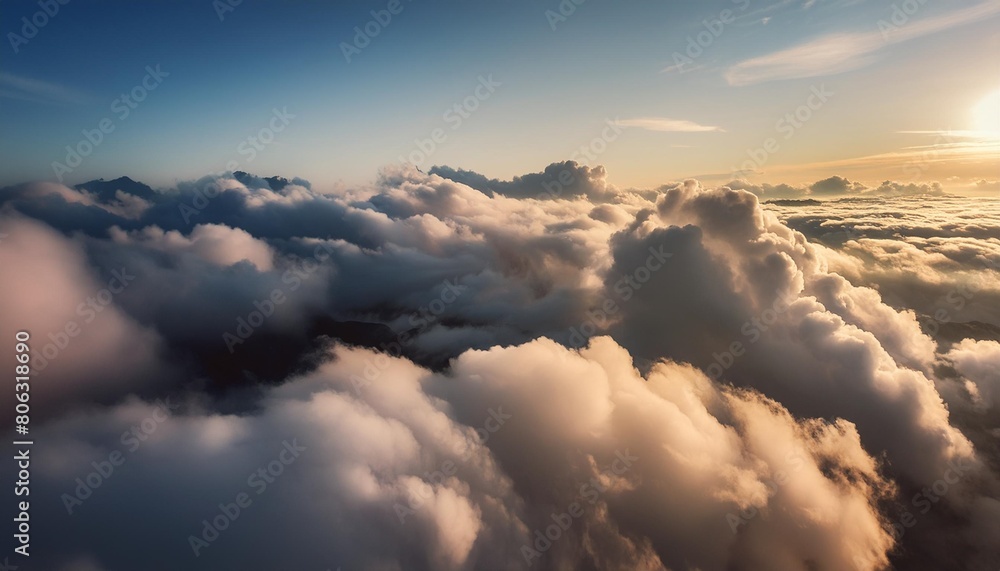 flying over clouds in the style of realistic scenery photorealistic pastiche photo realistic landscapes generative ai