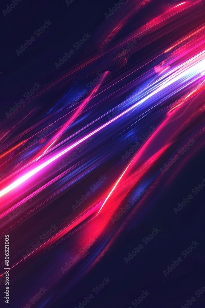 Neon wave effect. Abstraction for graphics design