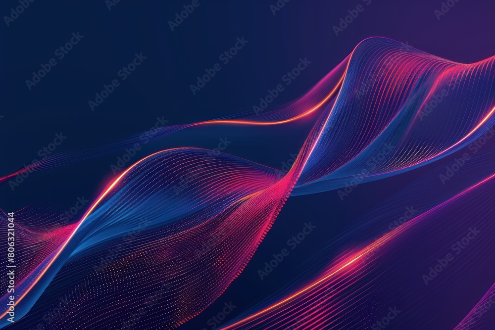 Neon wave effect. Abstraction for graphics design Neon wave effect. Abstraction for graphics design