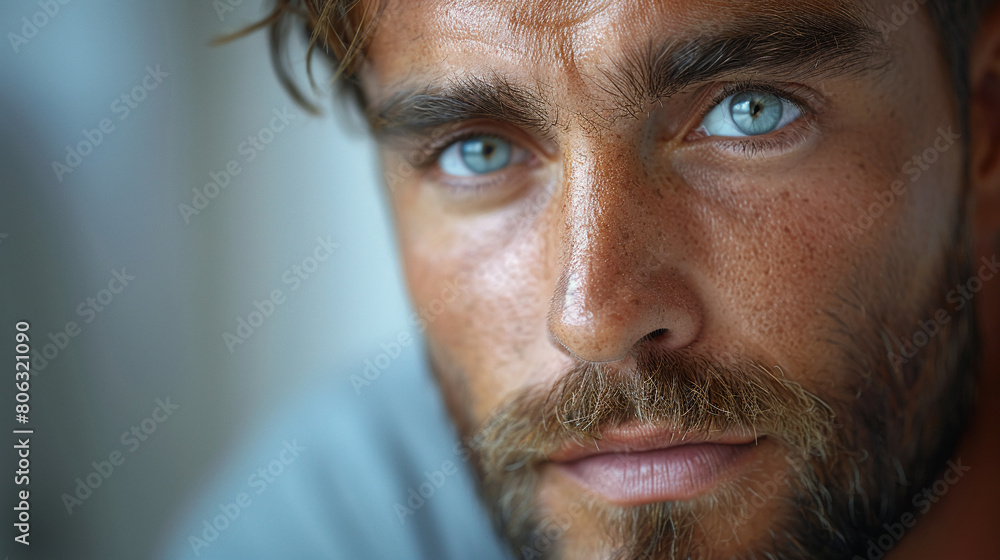Professional studio photo portrait of a attractive handsome man, beautiful guy with beard, a person, with a pronounced emotional expression, widescreen 16:9 Professional studio photo portrait of a attractive handsome man, beautiful guy with beard, a person, with a pronounced emotional expression, widescreen 16:9