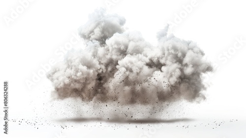 ash explosion illustration on a white background