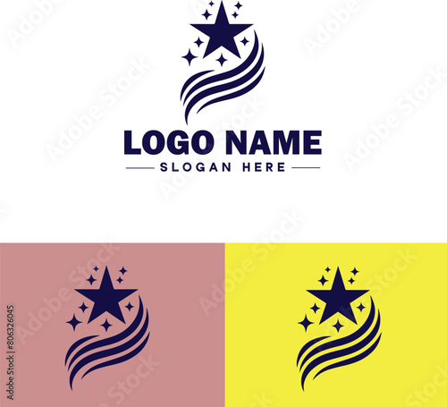 shooting star icon Meteor Meteoroid Falling star flat logo sign symbol editable vector