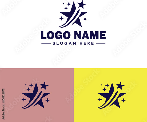 shooting star icon Meteor Meteoroid Falling star flat logo sign symbol editable vector