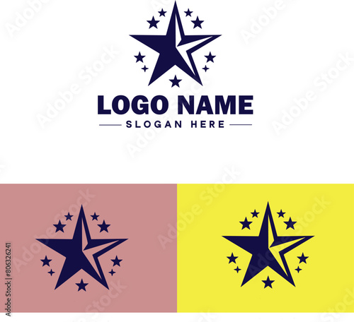 shooting star icon Meteor Meteoroid Falling star flat logo sign symbol editable vector