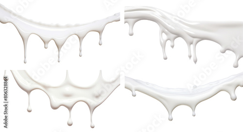 Set of milk or cream splashes  cut out