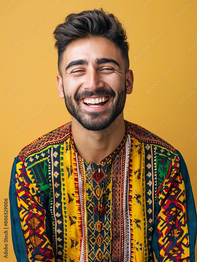 Close up portrait of a man laughing Close up portrait of a man laughing