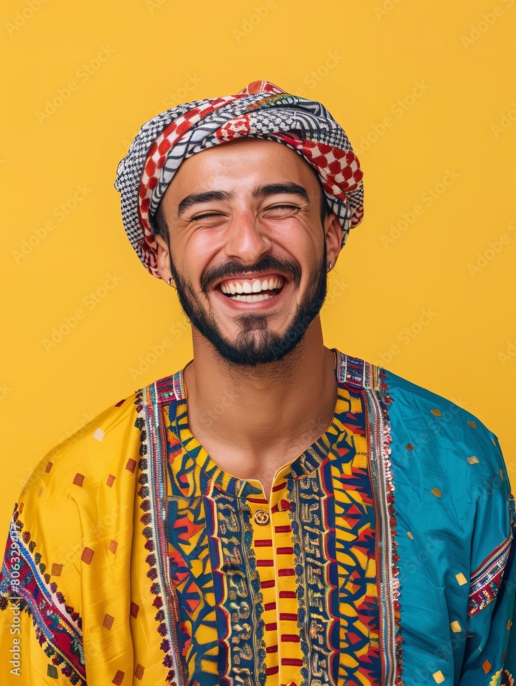 Close up portrait of a man laughing