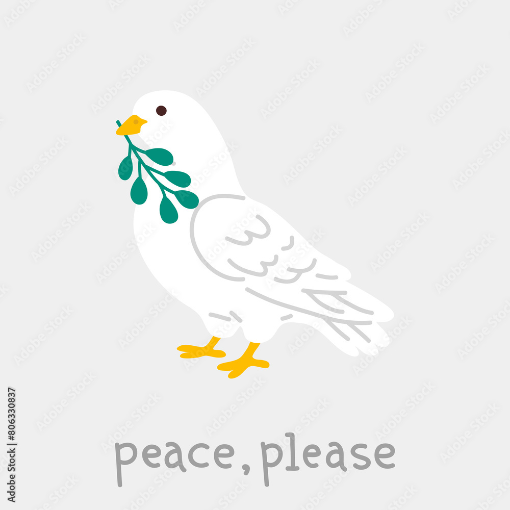 Vector illustration cute doodle dove with olive branch for digital stamp,greeting card,sticker,icon,design Vector illustration cute doodle dove with olive branch for digital stamp,greeting card,sticker,icon,design