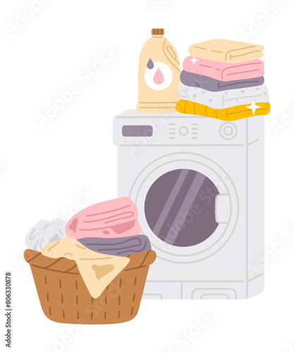 Vector illustration doodle tools for laundry for digital stamp,greeting card,sticker,icon, design