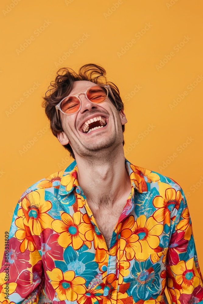 Fototapeta premium Close up portrait of a man laughing