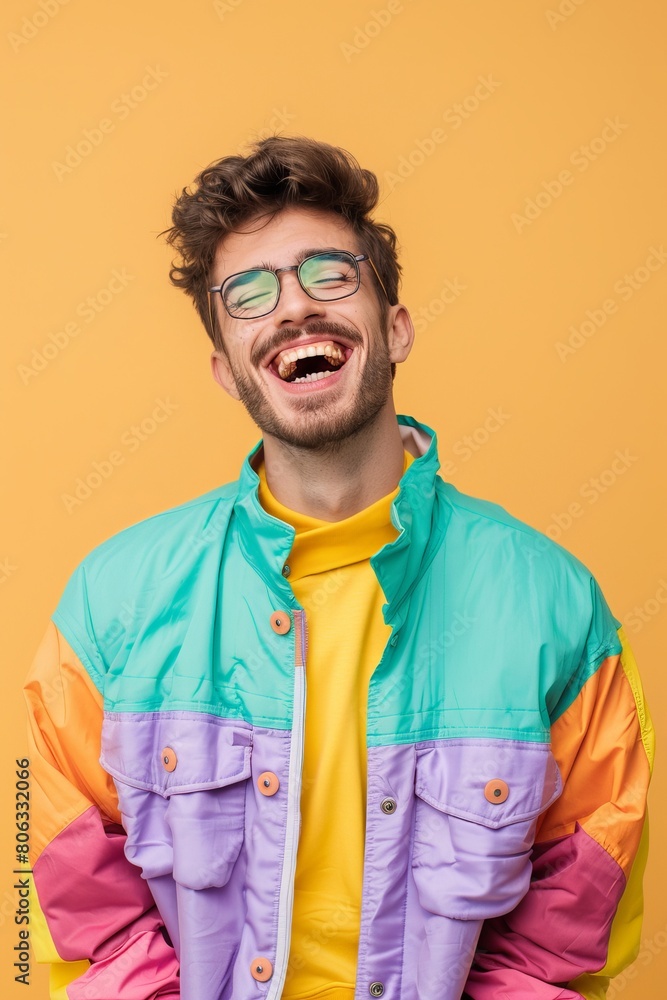 Close up portrait of a man laughing Close up portrait of a man laughing