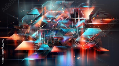 Colorful digital mosaic background, ideal for creative digital marketing or vibrant web design