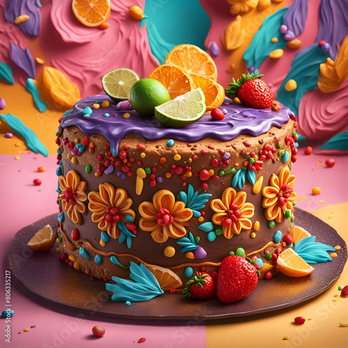 Mexican cake with fruit