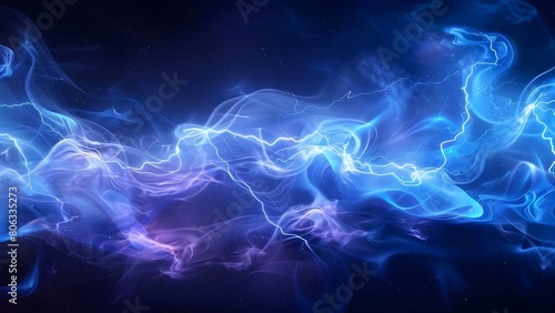 Creating a Thunderous Cloud Design with Blue Smoke Lightning Glow and Magical Mist. Concept Cloud Design, Blue Smoke, Lightning Glow, Magical Mist, Thunderous Effects
